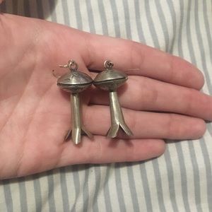 Native American Sterling Dime Earrings